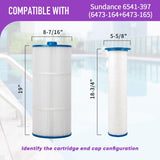 ZOTEE Pool Spa Filter Replaces Sundance Microclean Ultra Set 6541-397 Outer Filter # 6473-165 and Inner Filter 6473-164,Darlly 80802, Series 880, Hot Springs Spa Filters, 1 Set Spa Filter Cartridge