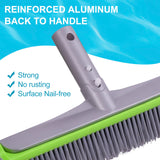 Pool Brush Head for Cleaning Pool Walls with Premium Strong Bristle & Reinforced Aluminium Back