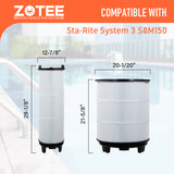 ZOTEE Cartridge Filter S8M150 Sta-Rite 2 System 3 25022-0203S + 25021-0202S Swimming Pool Replacement Filters Set